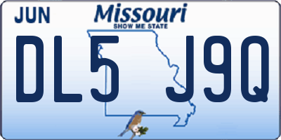 MO license plate DL5J9Q