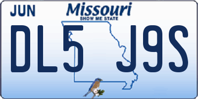 MO license plate DL5J9S