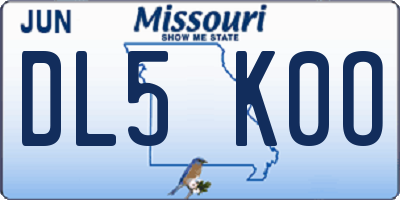 MO license plate DL5K0O