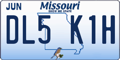 MO license plate DL5K1H