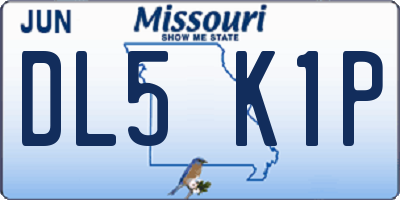 MO license plate DL5K1P