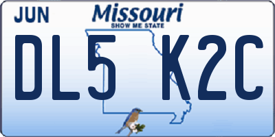 MO license plate DL5K2C