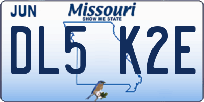 MO license plate DL5K2E