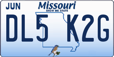 MO license plate DL5K2G