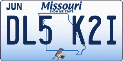 MO license plate DL5K2I