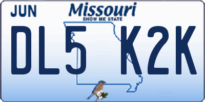MO license plate DL5K2K