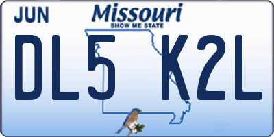 MO license plate DL5K2L