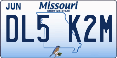 MO license plate DL5K2M