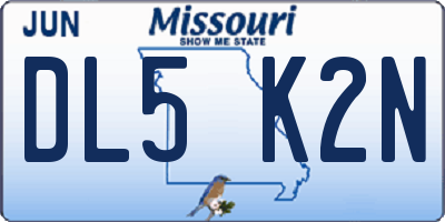 MO license plate DL5K2N