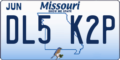 MO license plate DL5K2P