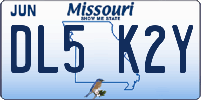 MO license plate DL5K2Y