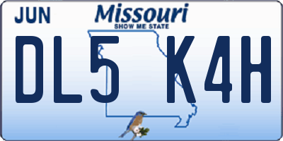 MO license plate DL5K4H