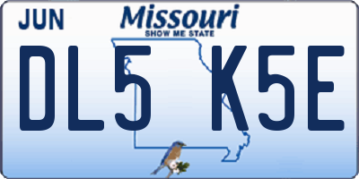 MO license plate DL5K5E