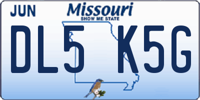 MO license plate DL5K5G