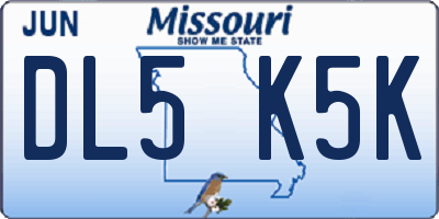 MO license plate DL5K5K