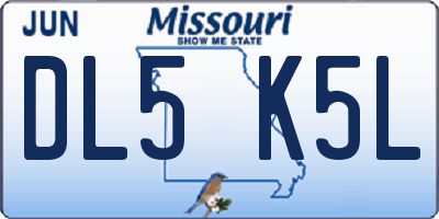 MO license plate DL5K5L
