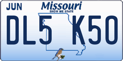 MO license plate DL5K5O