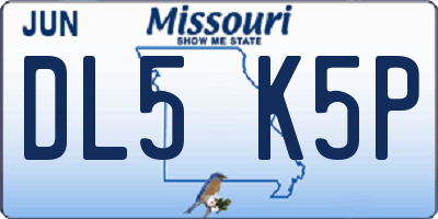 MO license plate DL5K5P