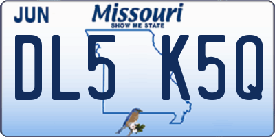 MO license plate DL5K5Q