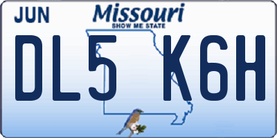 MO license plate DL5K6H