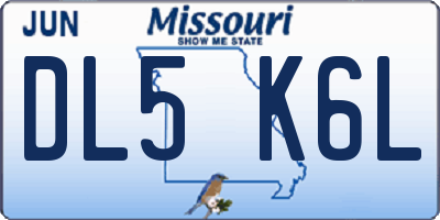 MO license plate DL5K6L