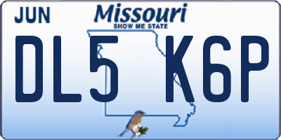 MO license plate DL5K6P