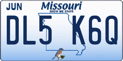 MO license plate DL5K6Q