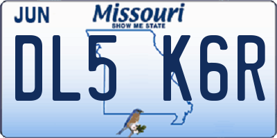 MO license plate DL5K6R