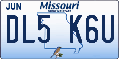 MO license plate DL5K6U