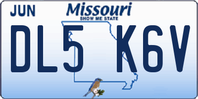 MO license plate DL5K6V