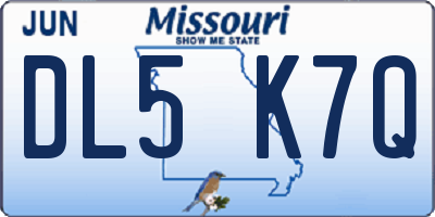 MO license plate DL5K7Q