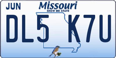 MO license plate DL5K7U