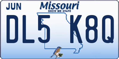 MO license plate DL5K8Q