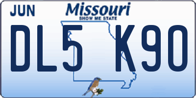 MO license plate DL5K9O
