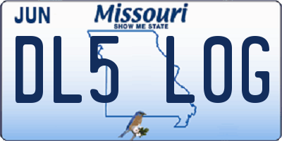 MO license plate DL5L0G