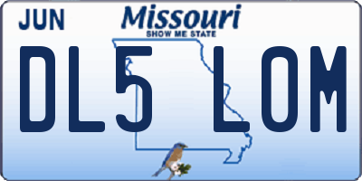 MO license plate DL5L0M