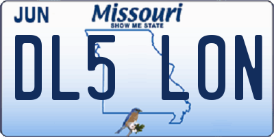 MO license plate DL5L0N