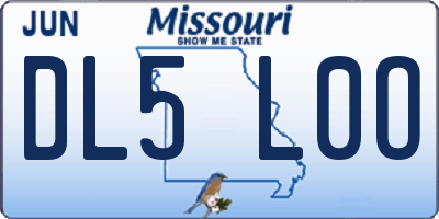 MO license plate DL5L0O