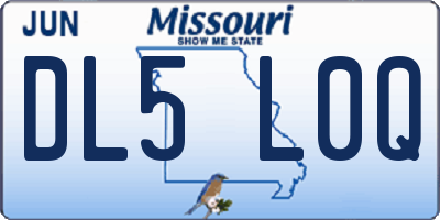 MO license plate DL5L0Q