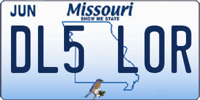 MO license plate DL5L0R