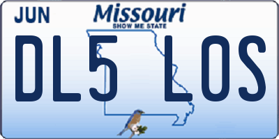 MO license plate DL5L0S
