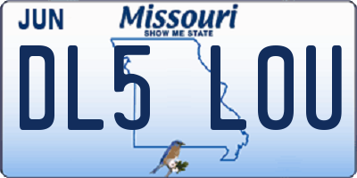 MO license plate DL5L0U