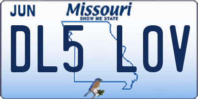 MO license plate DL5L0V
