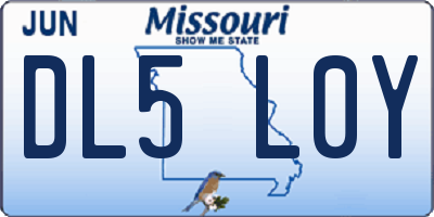 MO license plate DL5L0Y