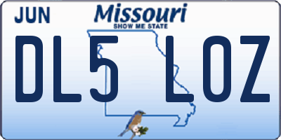 MO license plate DL5L0Z