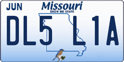 MO license plate DL5L1A