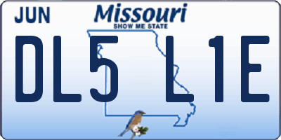 MO license plate DL5L1E