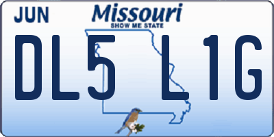 MO license plate DL5L1G