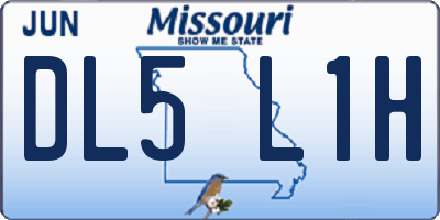 MO license plate DL5L1H