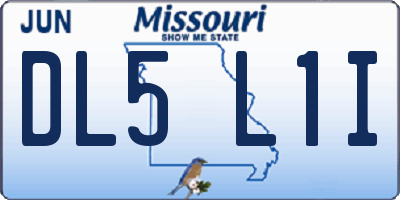 MO license plate DL5L1I
